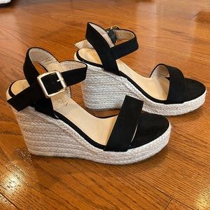 VICKI·VICKI Platform Sandals Wedge Ankle Strap Open Toe Sandals us 6.5 - eu 37